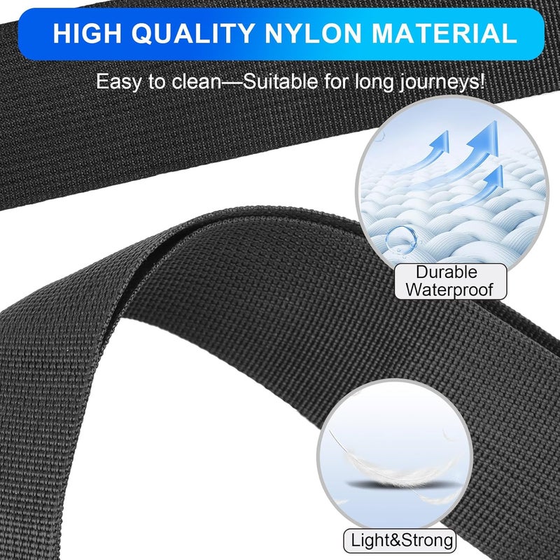 collwait Luggage Straps for Suitcases, Black - Premium Quality Polyester Material, TSA Approved, Adjustable & Versatile, Sturdy Buckle, 4 Pack - Ideal for Travelers - Image 5